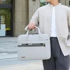 Maletin porta notebook ZIZÚ - calidad premium - gris melange