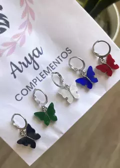 Mariposas plateadas - bañadas en acero - comprar online