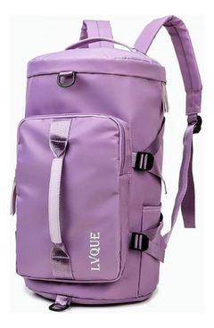 Bolso mochila FLORY LISO lila suave ideal gym o viaje en internet