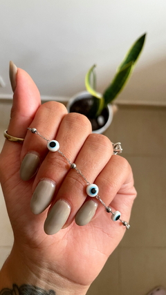 Ojo turco celeste y bolitas - Arya complementos