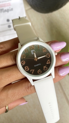 Reloj Glitter degrade- malla silicona blanco - comprar online