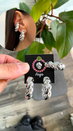 Set inflado aros torzados+ cuff niquel