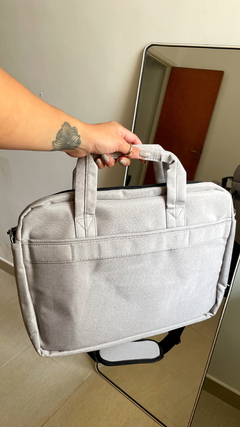 Maletin porta notebook ZIZÚ - calidad premium - gris melange - Arya complementos