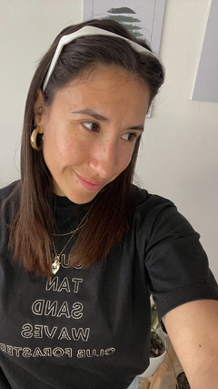 Vincha cuadrada efecto gafas blanca