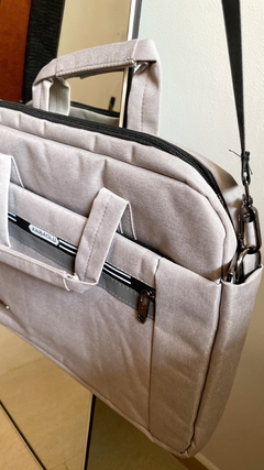 Maletin porta notebook ZIZÚ - calidad premium - gris melange - tienda online