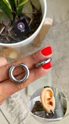 Argollas infladas cierre click 24 mm - acero quirúrgico - comprar online