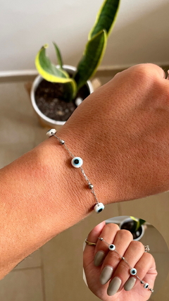 Ojo turco celeste y bolitas - comprar online