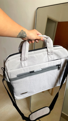 Maletin porta notebook ZIZÚ - calidad premium - gris melange en internet