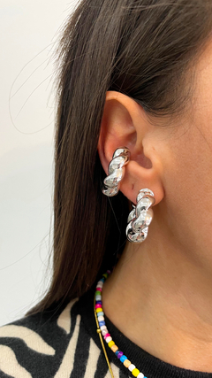 Set inflado aros torzados+ cuff niquel - comprar online