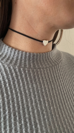 Chocker con corazón niquel plateado en internet