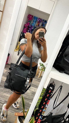 Tote BBB con llavero blanco y negro - tienda online