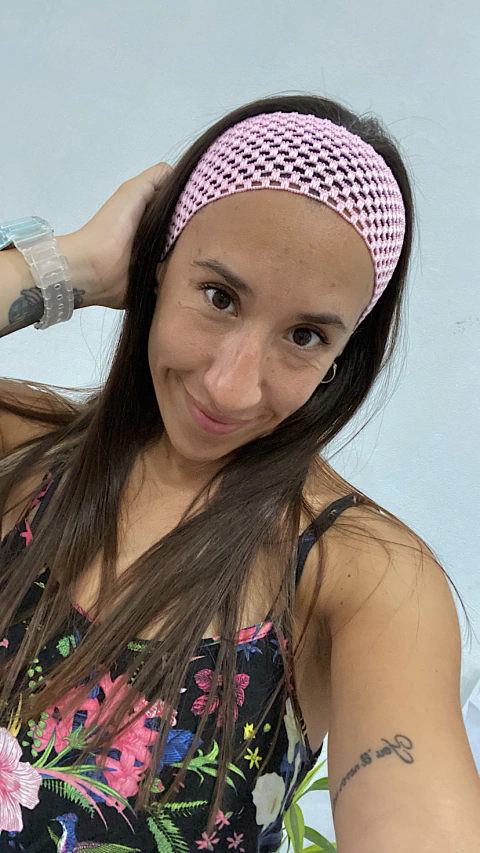 Vincha 90's calada rosa