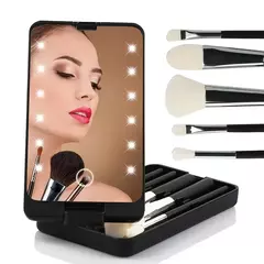 Set de brochas con estuche y espejo led amazon en internet