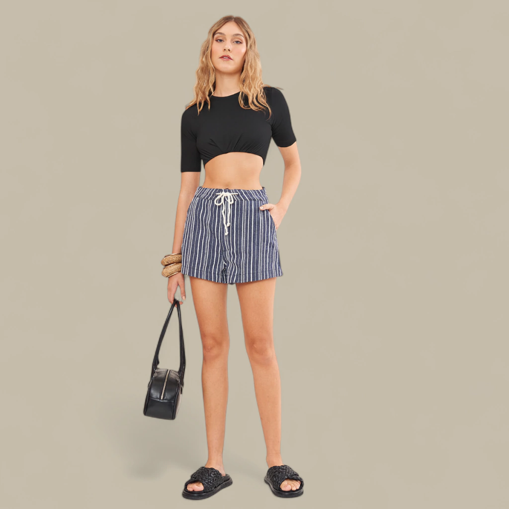 Blusa Feminina Colcci Cropped Canelada com Elástico