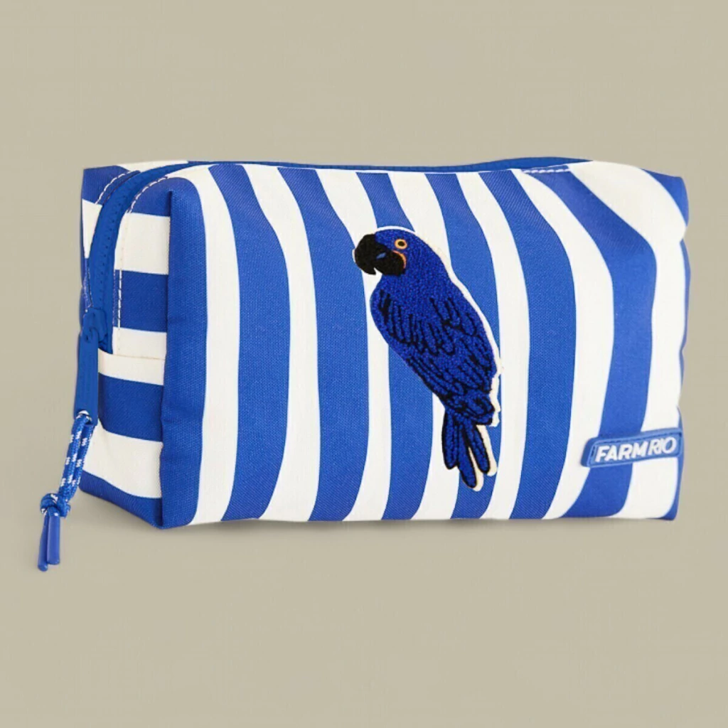 Necessaire Farm ETC Ora Bolas G Arara Listrada Azul Verão 25