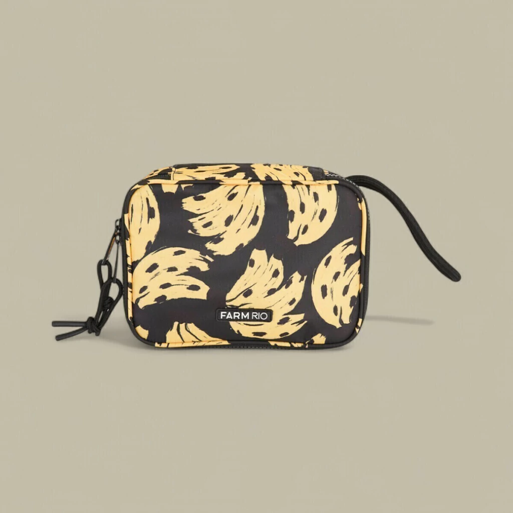 Necessaire Farm Xero Bossa Banana Preta Verão 25
