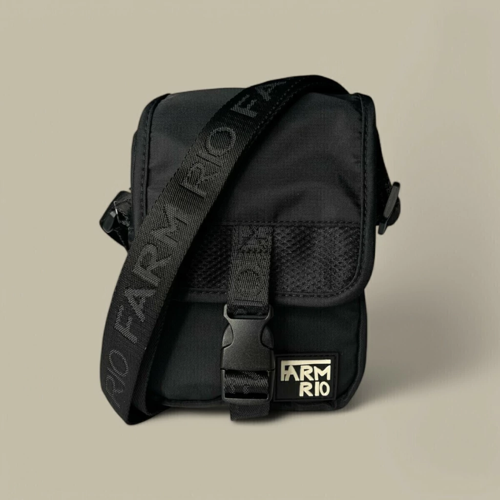 Bolsa Farm Fervo Gráfico Tropi Preta
