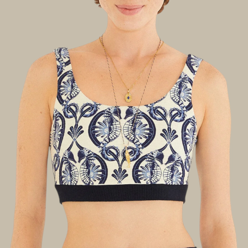 Blusinha Top Feminina Farm Cavalos Marinhos Verão 26