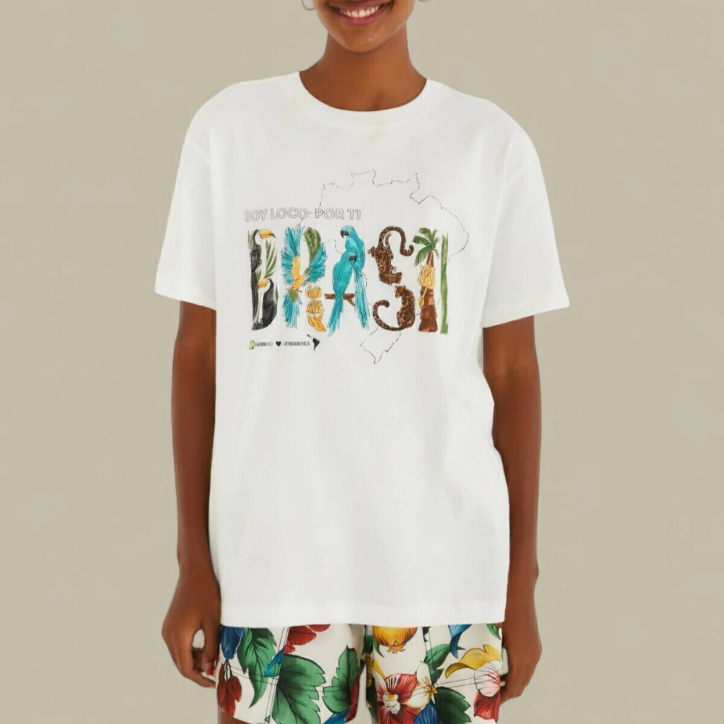 Blusa T-Shirt Farm Estampada Soy Brasil Verão 25
