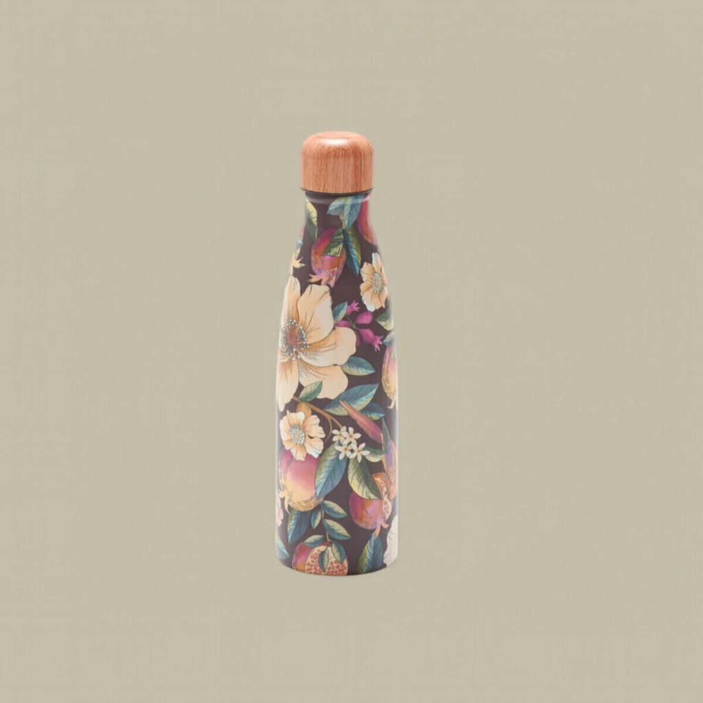 Garrafa Glub Glub Farm 500ml Romance Em Flor Marrom