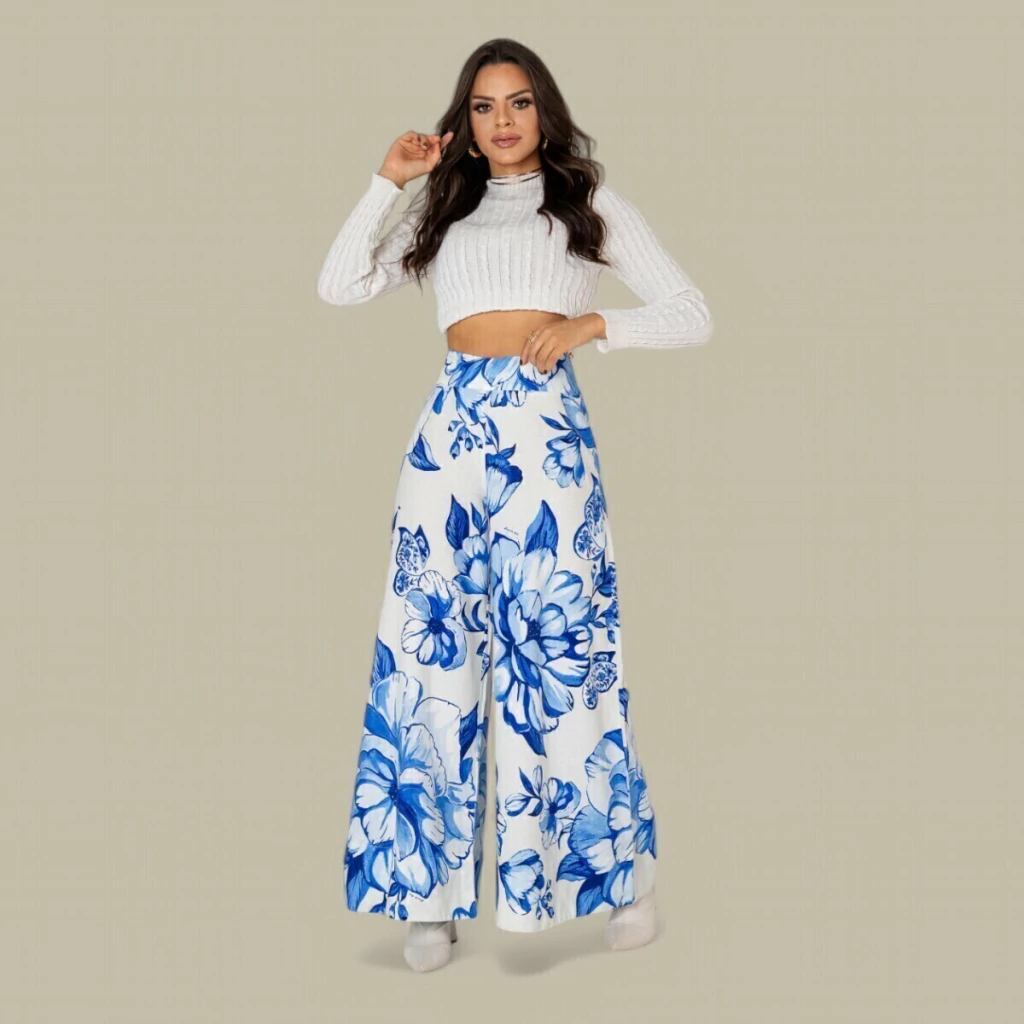 Calça Farm Chita Porcelana Feminina Farm