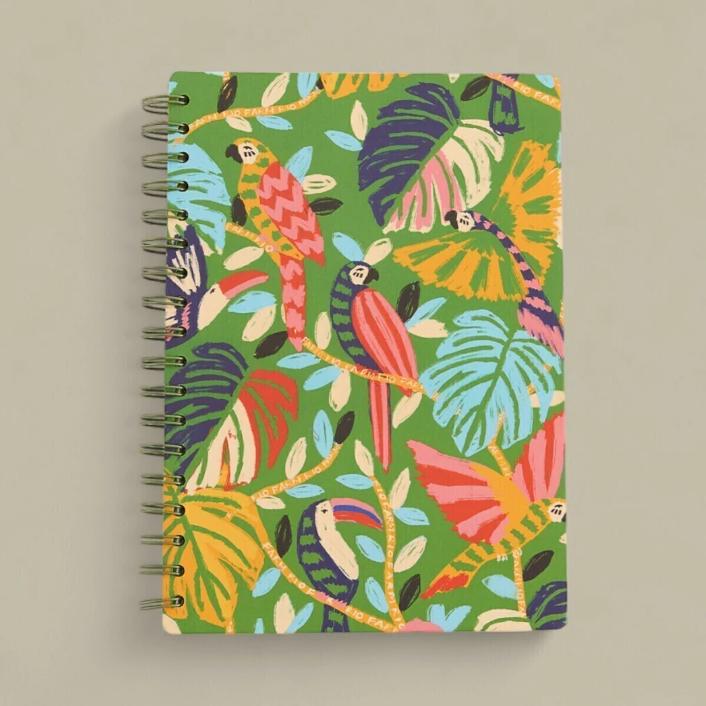 Caderno Farm ETC Universitário Bosque Pássaros Verde Verão 25
