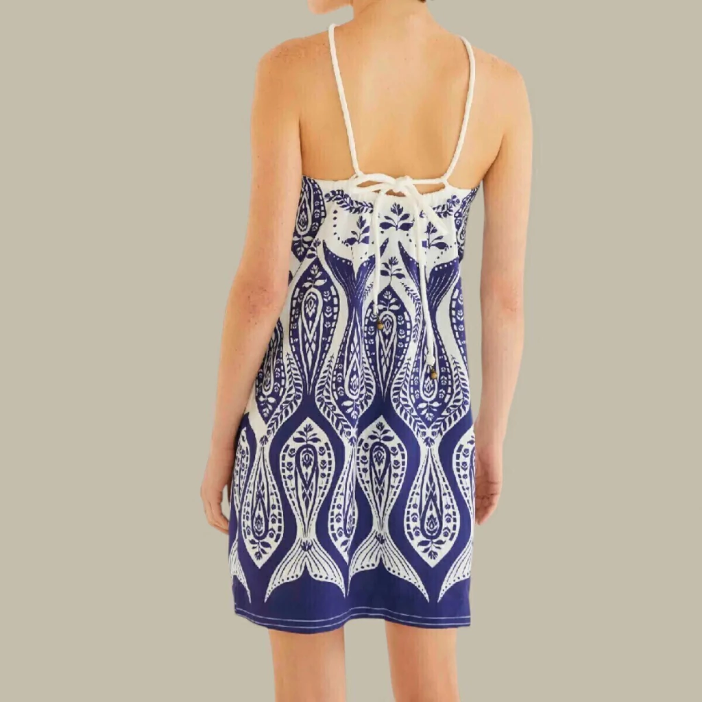 Vestido Feminino Farm Alcinha Peixe Correnteza Original