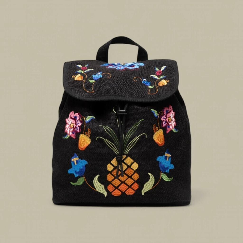 Mochila Farm Bossa Nova Fruta Bordada Artesanal