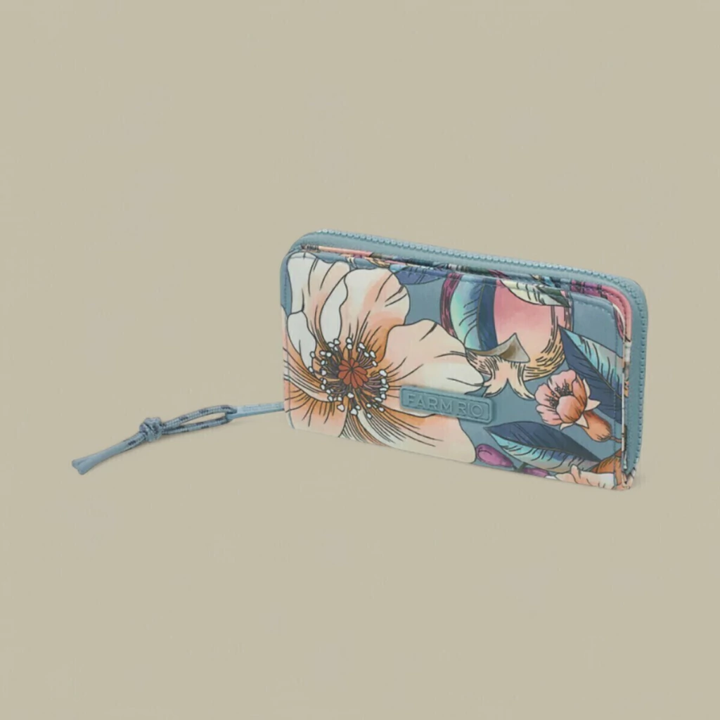 Carteira Farm Astral Romance em Flor Azul