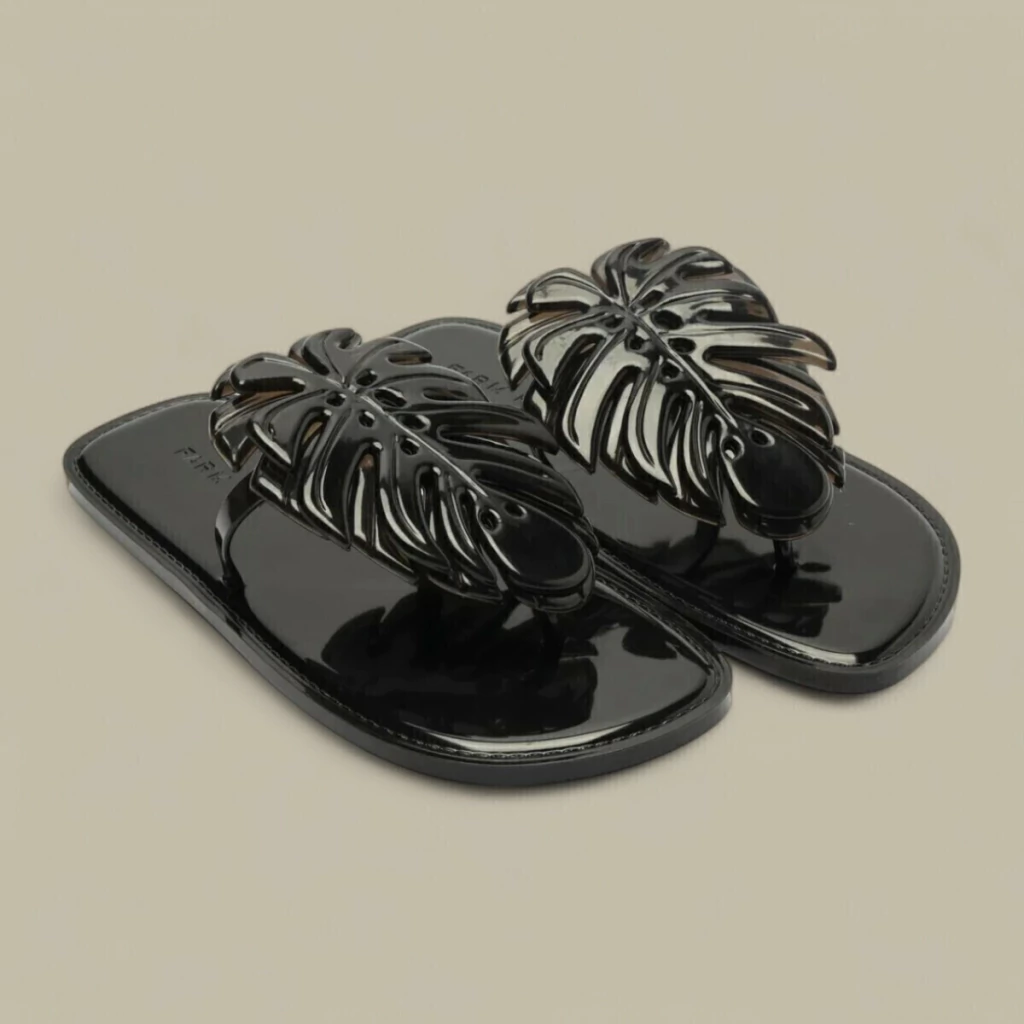 Sandália Rasteira Farm Costela de Adão Preto