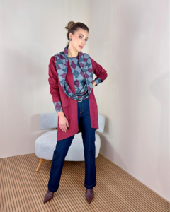 Blusa Confort com Gola Avulsa Estampada - comprar online