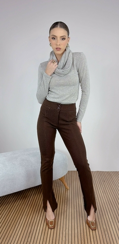 Calça de Malha Twill com Abertura Frontal - loja online