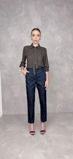 Camisa com Laço Avulso Estampa Elos - Manofatto Store PF