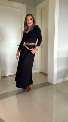 Vestido Evasê Preto Longo - loja online