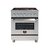 Fogão Freestanding Gás Elettromec Professional 5 Queimadores Inox 75cm com Forno Elétrico - FGE-5Q-75-XP-2GMA