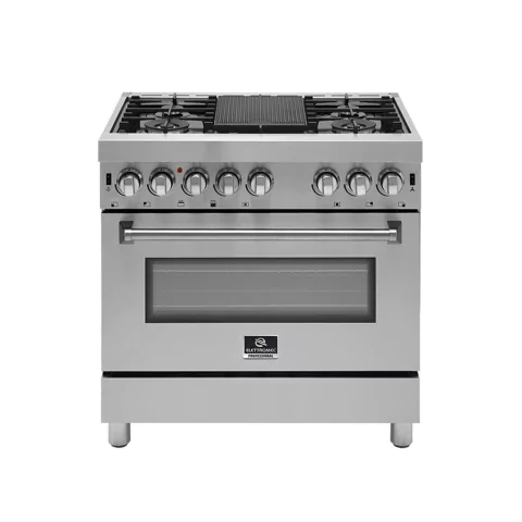 Fogão Freestanding Gás Elettromec Professional 5 Queimadores com Forno a Gás Inox 90cm - FGG-5Q-90-XP-2GMA