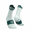 MEIA DE COMPRESSÃO PARA CORRIDA V4 CANO MÉDIO COMPRESSPORT UNISSEX BRANCO VD