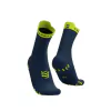 MEIA DE COMPRESSÃO COMPRESSPORT PARA CORRIDA V4 (CANO MÉDIO) UNISSEX AZUL E
