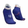 MEIA DE COMPRESSÃO CORRIDA CANO CURTO RUN LOW V4 COMPRESSPORT UNISSEX AZUL B