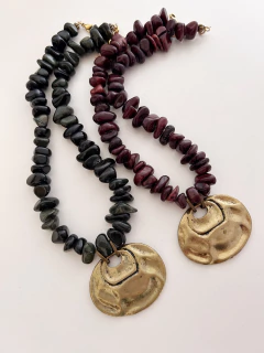 COLLAR AZTECA borgoña