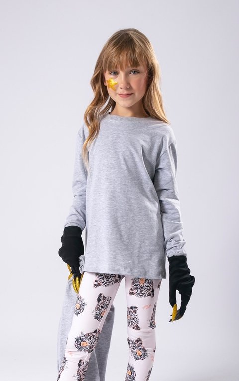 Remera manga Larga elastizada Gris