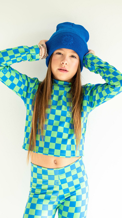 CropTop Termico Mini Damero Green talle 14