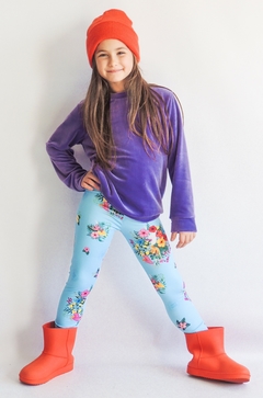 Legging TERMICA FLORAL CELESTE Talle 4
