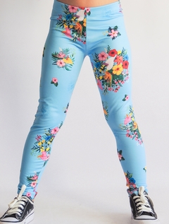 Legging TERMICA FLORAL CELESTE Talle 4 en internet