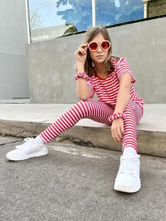 Legg Rayas rojas talle 6 - Juanita Rocker