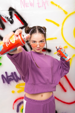 Buzo baby Over violeta Waffle talle 8 en internet