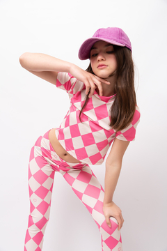 Crop lycra FactorUV Rombo Rosa talle 6
