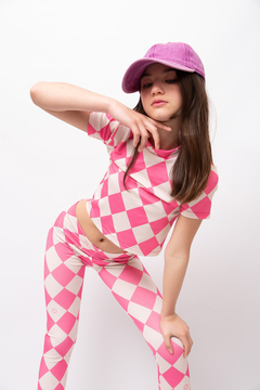 Crop lycra FactorUV Rombo Rosa talle 16