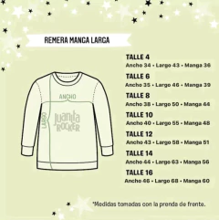 Remera Manga Larga BÁSICA Azul Talle 16 - tienda online