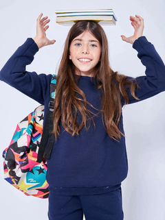 Buzo BASICO Frisa Azul Talle 12 - comprar online